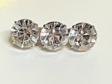 Vintage Brooch Crystal Glass Rhinestone Faceted Silver Tone Metal Sparkling