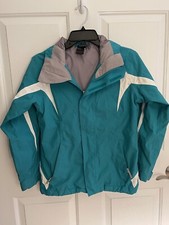 The North Face Teal And White HyVent Ski Parka, Girls Sz 10/12 Medium 