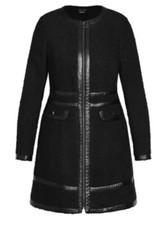 City Chic Nwt 14 Winter Escape Black Women's Winter Elegant Coat