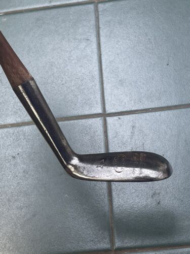 Hickory Golf Club Gibson Vardon Brown Mallet Putter Alex Aitken Gullane Stamp - Picture 18 of 19