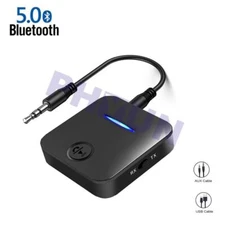2in1 Bluetooth 5.0 Transmitter & Receiver Wireless Stereo Audio Adapter Home TV