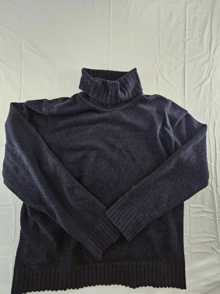 Hanna Andersson Pullover Turtleneck Women's Sz XL Black Chunky Chenille Sweater  - Image 2 of 4