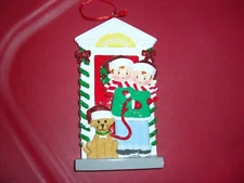 NEW Family Personalized Christmas Ornament POLAR X COUPLE & DOG BY DOOR HOME