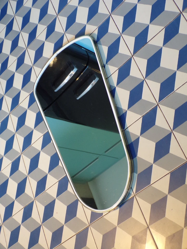 MIROIR-FORME LIBRE-RéTROVISEUR VINTAGE-DESIGN 50 60 70-34X65cm - Photo 3/4