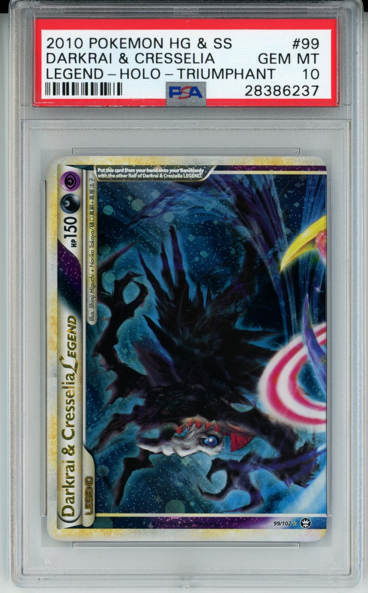 POKEMON TRIUMPHANT DARKRAI & CRESSELIA LEGEND TOP #99 PSA 10 GEM