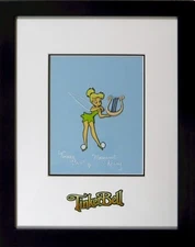 🟢 Disney Tinker Bell cel 1950s original Production cel ART CORNER SIGNED Frame