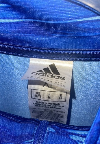 Adidas Camo Tricot Full Zip Jacket 3-stripes Blue White Junior Size XL (18/20) - Picture 5 of 6