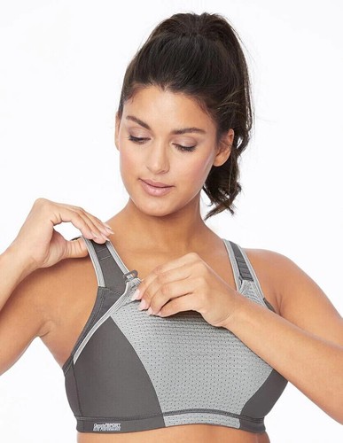 NEW Glamorise 9167 Elite Performance Adjustable Sports Bra US 40G UK 40F Grey - Picture 4 of 5