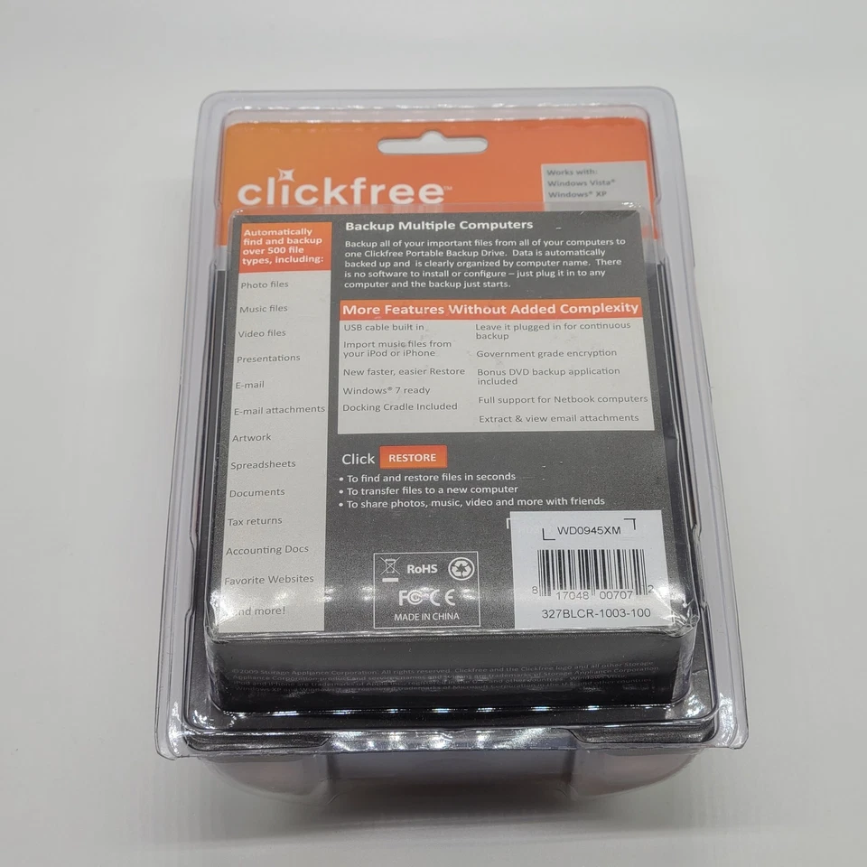 Click Free Automatic Backup 320GB External Hard Drive HD327 Blue - Image 2 of 2