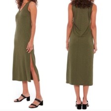 Paige Olive Green Sleeveless Midi Tank Sweater Dress Women's Medium