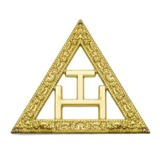 Masonic Royal Arch Chapter Jewel-Gold Triple Tau Collar Badge Freemason Regalia