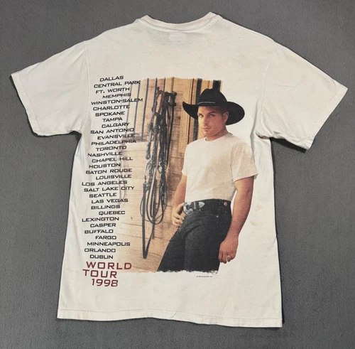 Sevens Garth Brooks World Tour 1998 Vtg Hanes Country Music 1990s vintage concert t-shirt, vintage, single stitch, B+ condition