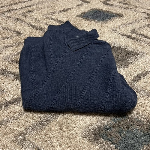 TOMMY BAHAMA 1/4 Zip Up Blue Knit Sweater Men's Size XL - Picture 2 of 10
