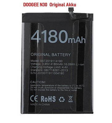 DOOGEE N30 Akku -  4180mAh - BAT2019114180 -  Original - DHL Versand