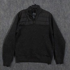 Buffalo David Bitton Sweater Mens Large Quilted Fleece Lined 1/4 Zip Pullover