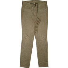 CAMBIO 38 L32 Jeans Hose braun Damen Stretch Slim Leg weich mid Leder optik W30