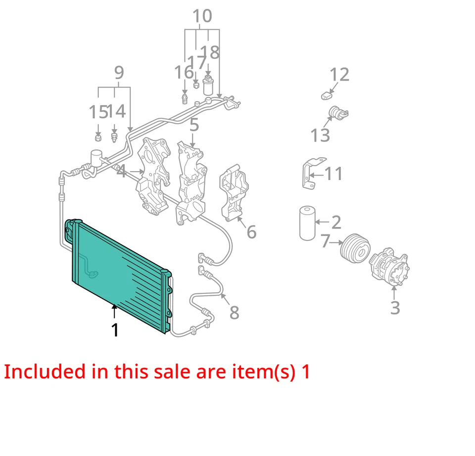 2000-2004 Audi TT Volkswagen Jetta A/C Condenser 114K Miles OEM LKQ - Image 4 of 4