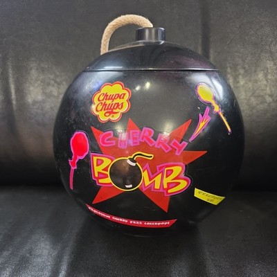 RARE Vintage 1995 Chupa Chups CHERRY BOMB Candy Container Display W/ Lid & Wick