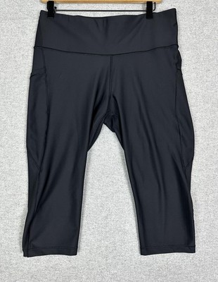 Athleta Pants Womens XL Black Interval Stash Capri Pocket Leggings Athletic