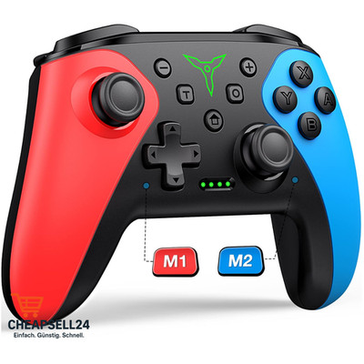 HELICOOL Switch Pro Controller Drahtlos Turbo Macro 15 Std Akku
