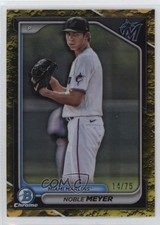 2024 Bowman Draft Chrome Yellow Lunar Crater Refractor 14/75 Noble Meyer 1d59