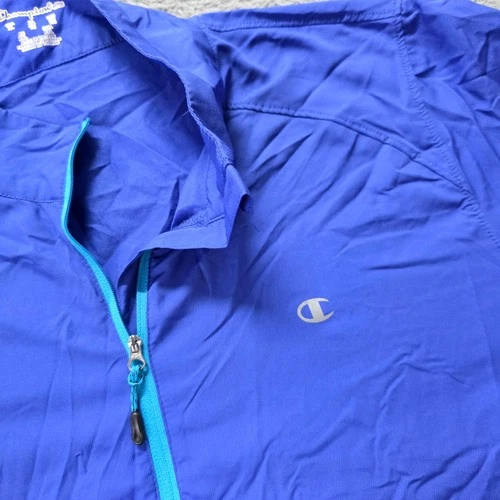 Champion Mens XL Windbreaker Jacket Blue Full Zip Mock Neck Activewear 791591 image 4