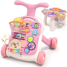 3 in 1 Baby Walker and Activity Center for Girl, Learning to Walk, Sit to Stand,