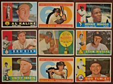 1960 Topps HOF Lot (9) McCovey RC Musial Maris BRob Kaline Minoso Fox MORE! L/M