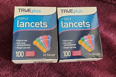 TRUEplus Lancet for Lancing Device 33 Gauge  2 Box(s) 100 Box Exp 2028