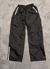 Vintage 90s Nike Black Nylon Track Pants White Trim Women  s XL / Men  s M