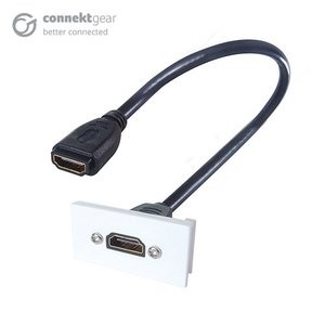 Group Gear Connektgear 0.3M Av Snap-In Hdmi Module 25 X 50Mm Socket To Socket Wh