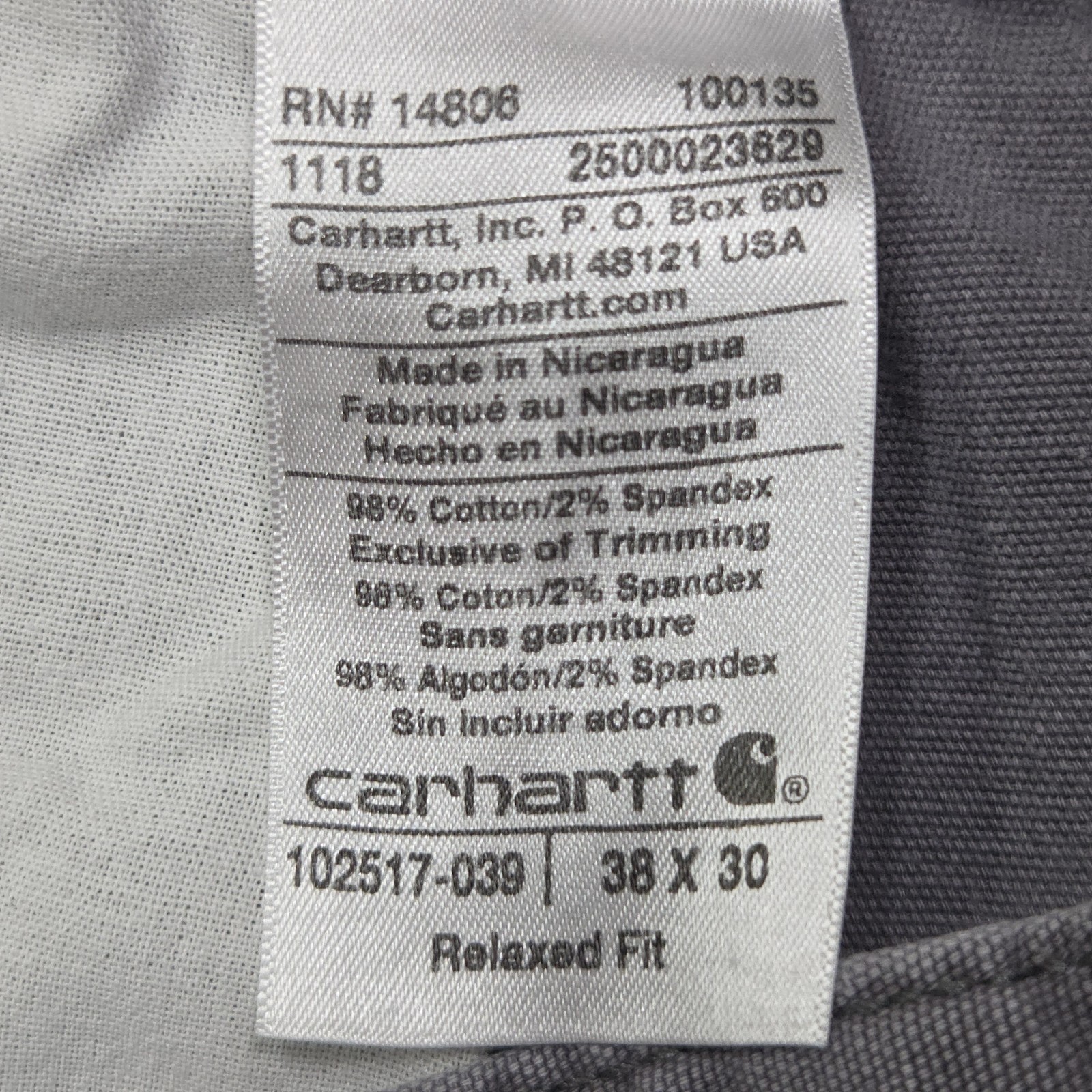 Carhartt Relaxed Fit Gray Cargo Pants Size 38x30 (38x29.5 Actual) thumbnail 9