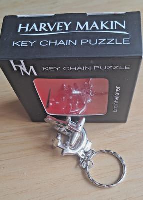 Harvey Makin Puzzle Schlüsselanhänger - Metall Gehirn Twister - Geschenk verpackt von Widdop & Co