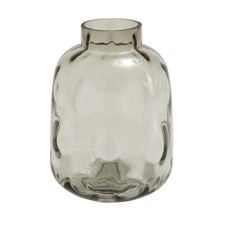11" Gray Tempered Glass Vase W/ Bubble Texture