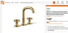 NEW  KOHLER PACES Mid-Arc Widespread MODERNE BRASS Bathroom Faucet