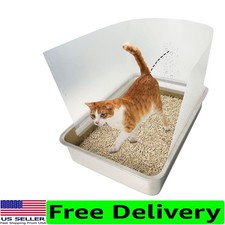 High Side Cat Litter Box Pee Shields - 3 Pcs Connectable Set for Easy Cleaning