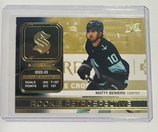 2023-24 upper deck hockey series 1 gold rookie retrospective matty beniers