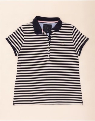 Crew Clothing Damen Poloshirt UK 16 Large dunkelblau gestreift Baumwolle SF14
