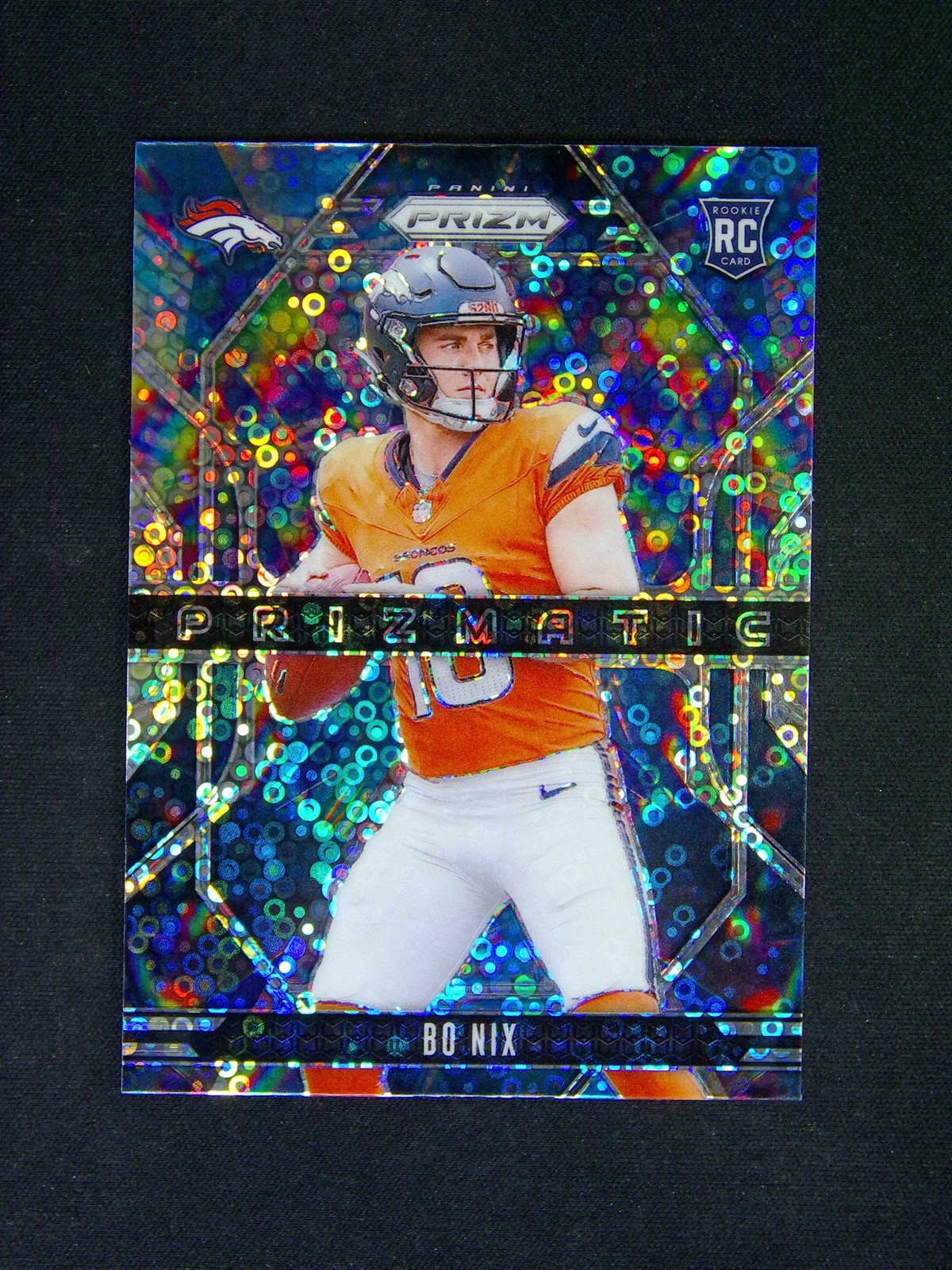 2024 Panini Prizm Bo Nix #11 RC Rookie Prizmatic No Huddle