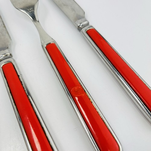 Pinti Inox Menù Posate 18 pz Coltello Forchette Cucchiaio Plastica Acciaio Inox Anni 80 - Foto 15 di 16