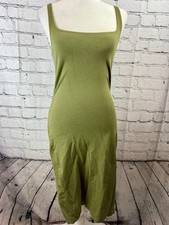 Fashion Nova Bodycon Dress Women's M Green Rayon Sleeveless Scoop Neck Stretch