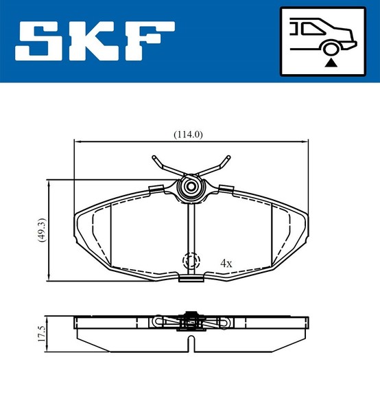 SKF Bremsbelagsatz, Scheibenbremse Hinterachse U.A. FüR Daimler, Jaguar-image