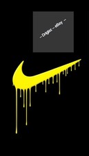 Logotipo de goteo Nike Swoosh en negro/amarillo fondo de teléfono imagen ARTE digital