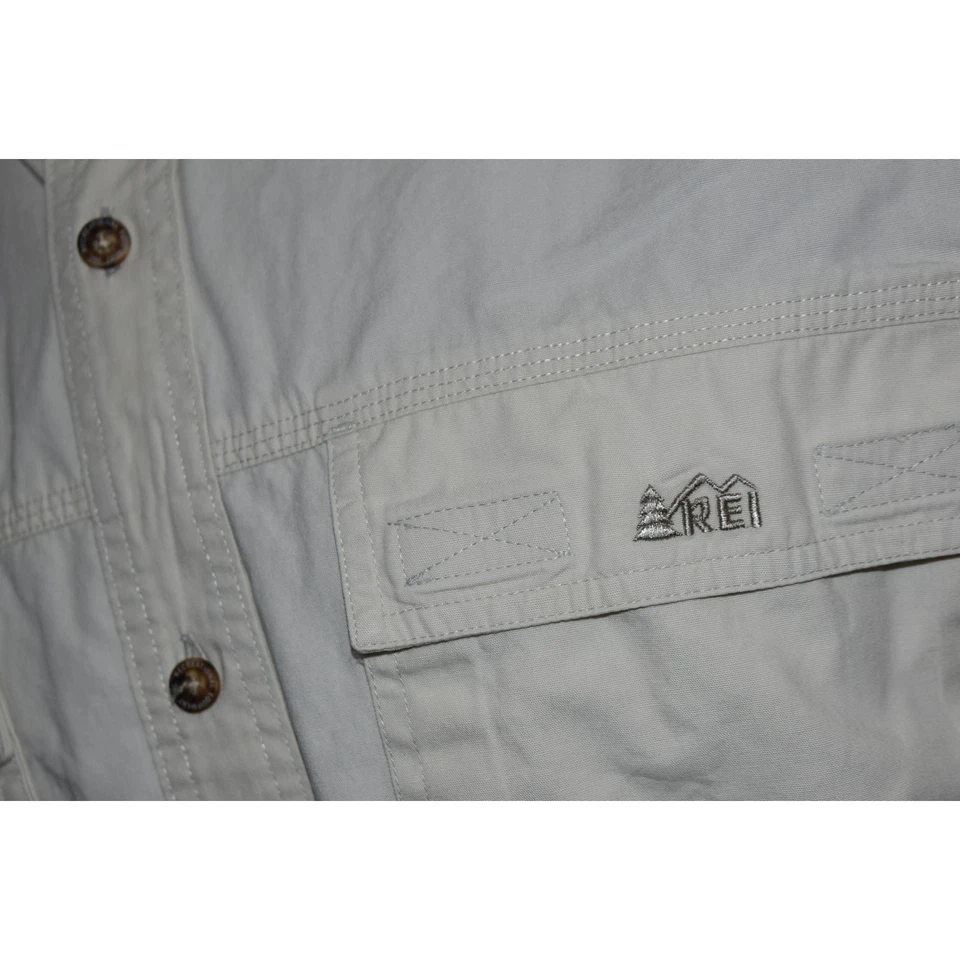 Camisa masculina REI pesca tamanho grande alta LT desempenho acampamento caminhadas ventilada branca - Imagem 4 de 4