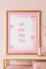Pink Print Quote Poster Pink Wall Art Pink Girly Trendy Home Decor Quirky
