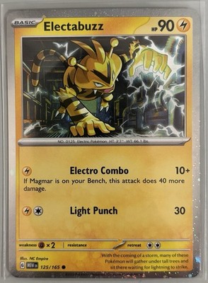 Electabuzz 125/165 Pokemon Scarlet & Violet Cosmos Holo Promo Card