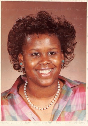 Vintage Photo African American Woman School Portrait 1980s Plaid Blouse 5x7