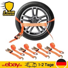 4x 3000 Kg 3t Spanngurt Autotransport PKW Kfz Radsicherung Zurrgurt Ratschengurt
