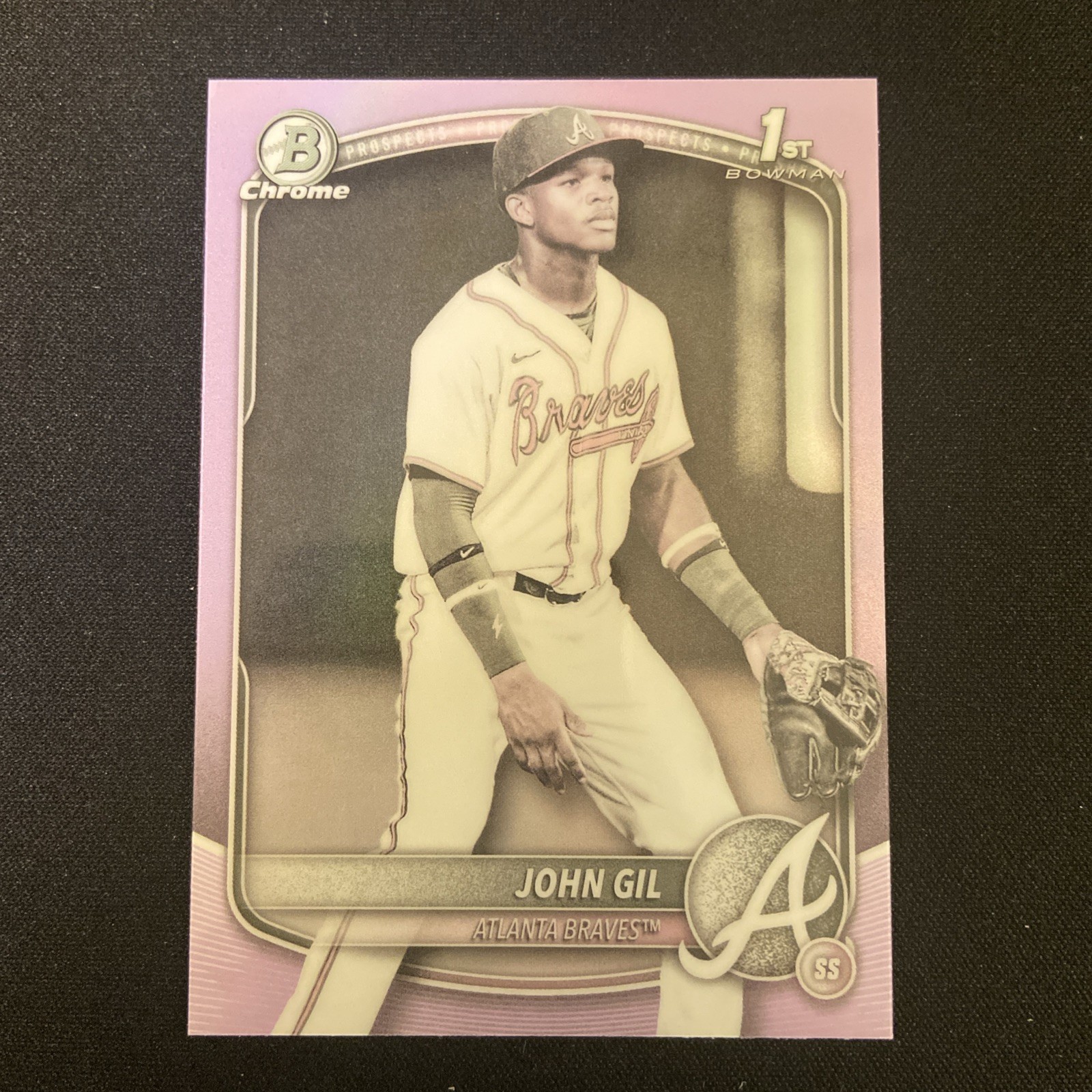 2025 Bowman Chrome John Gil - 1st Chrome Prospect - Pearl Refractor - SSP