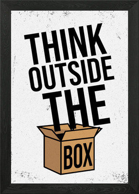 Think outside the box Framed Wall Art Poster Canvas Print Picture